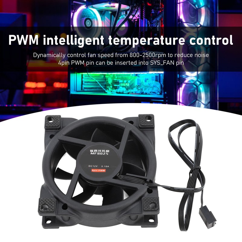 80mm PWM Case Fan Efficient Silent MFDB Dynamic Pressure Bearing