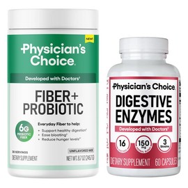 Physician's Choice Tummy Comfort Bundle – Digestive Enzymes + Fiber & Probiotics for Bloating, Digestive Comfort, and Regularity