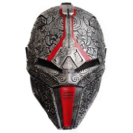 zhd Sith Acolyte Mask Thick Latex Helmet The Old Revan Cosplay Costume (Dark Gray Red), Medium, Silver