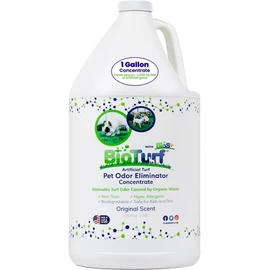 BioTurf BioS+ Turf Cleaner for Pet Urine Outdoor – Artificial Turf Cleaner Deodorizer Concentrate – Fake Grass & Yard Deodorizer for Dog Urine & Feces – Enzyme Kennel Odor Eliminator 1 Gallon