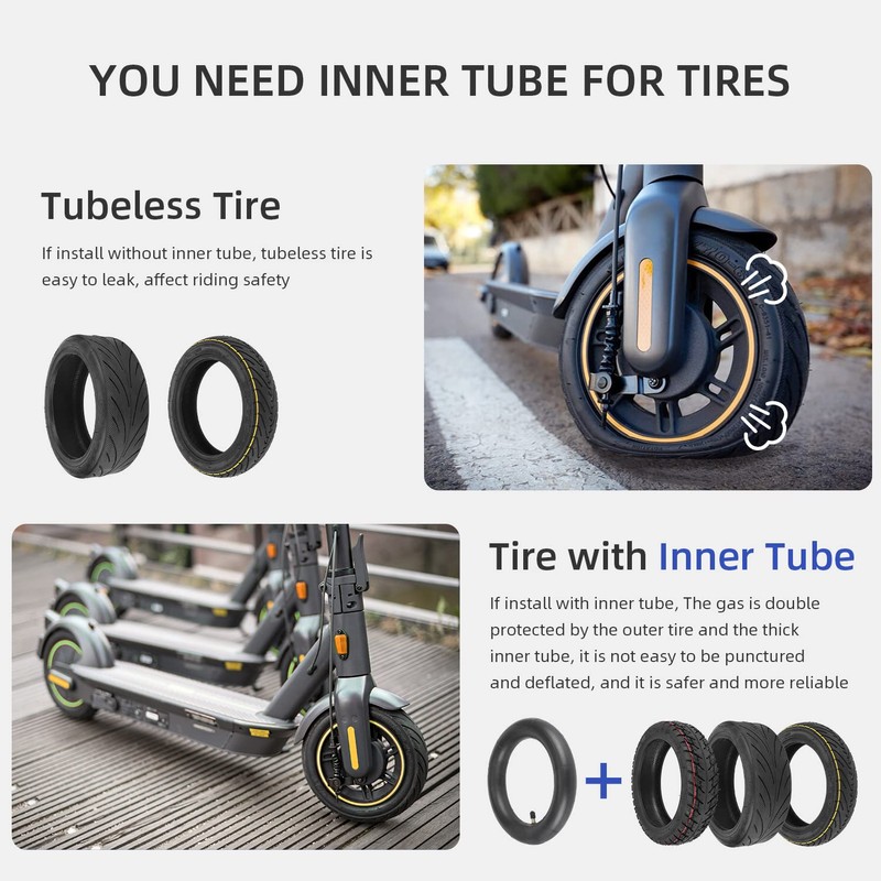 ulip (2-Pack) 60/70-6.5 Inner Tube Replacement Straight Vavle 10 Inch
