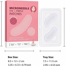Parches de microagujas for ojos y espinillas, 12 puntos redondos + 1 par debajo, juego parches transparentes for la piel for el cuidado cara, fácil aplicar, kit belleza portátilDurabilidad