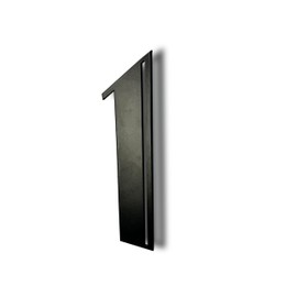 NACH Floating House Numbers, 6 Inch Steel Black for Outside - Number 0, Mid Century With Mounting Hardware