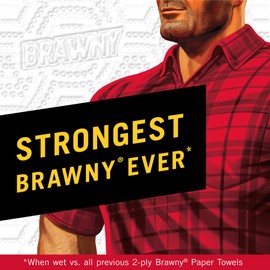 Brawny® Tear-A-Square® Paper Towels, 4 Double Rolls = 8 Regular Rolls