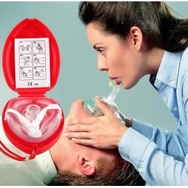 616983850220 CPR Mask with One-Way Valve - First Aid Face Shield - With Bonus Pocket CPR Mask