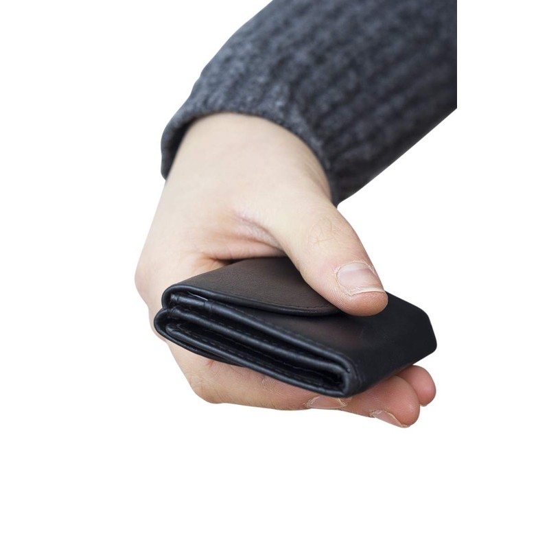 Small wallet LEAS, Genuine Leather, black - ''LEAS Mini-Edition''