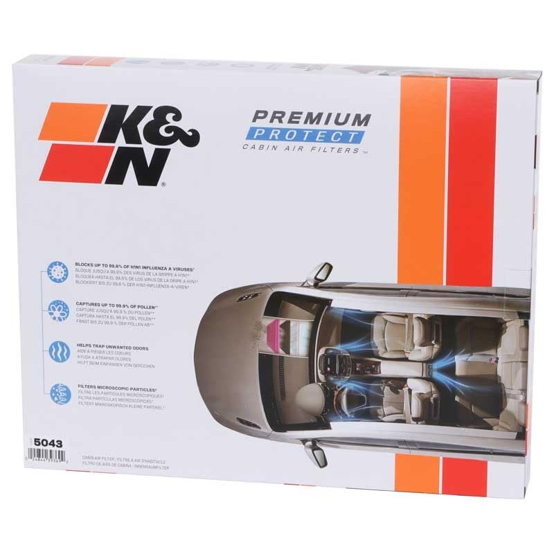 K&N Filters Cabin Air Filter Dashboard Activated Carbon DVF5043
