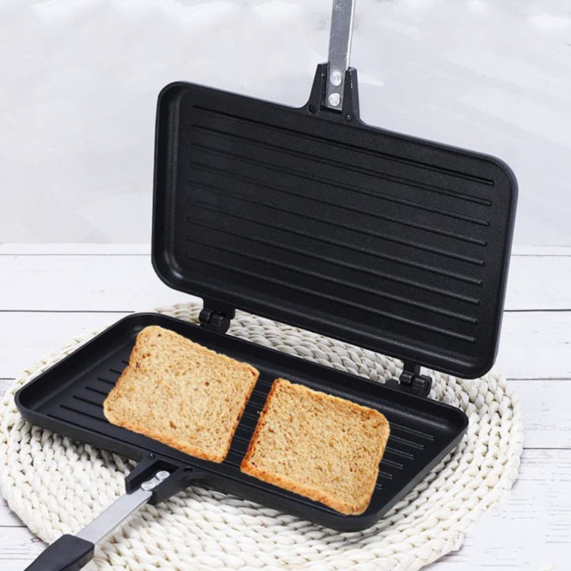 Hemoton Sandwich Baking Pan Aluminum Non Stick Omelette Pan Double