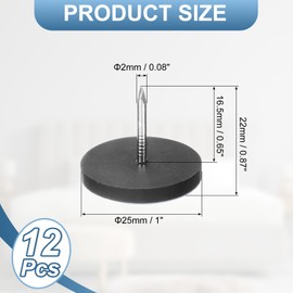 sourcing map 12Pcs Furniture Moving Pad with Nail, 25mm Round Furniture Slider Gliders Floor Protectors for Carpeted Tile Vinyl Hardwood Floors, Gray Blue
