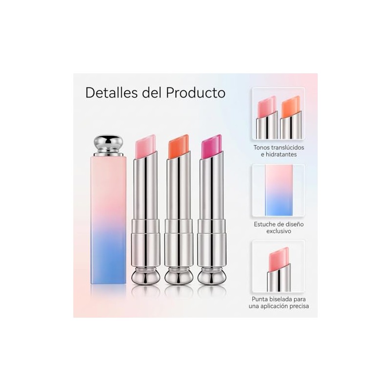 3Pzs Bálsamo Labial que Cambia de Color
