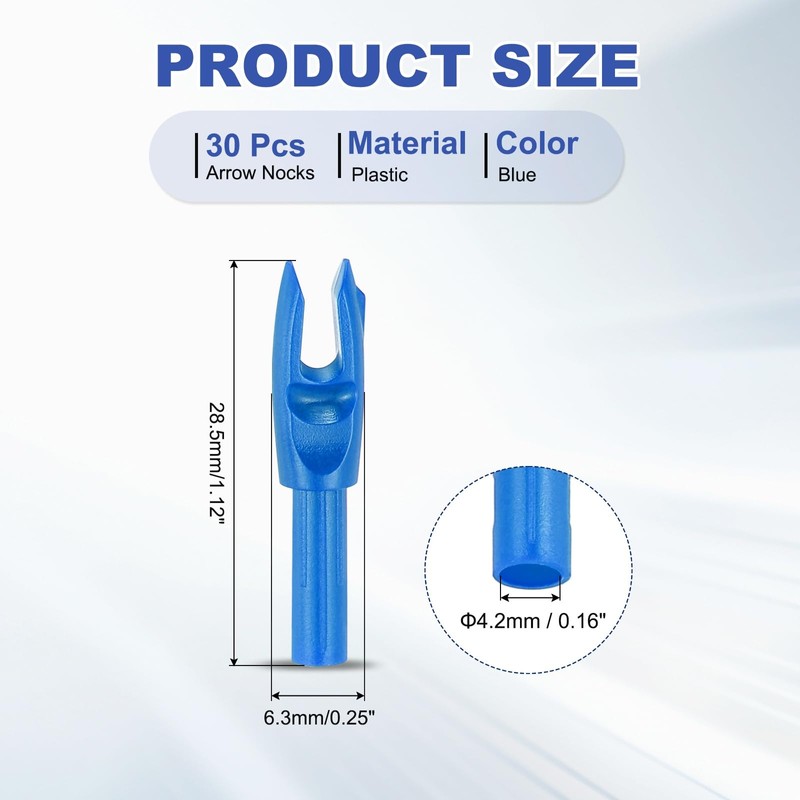 PATIKIL Archery Arrows Nocks 4.2mm, 30 Pack Plastic Insert Arrow