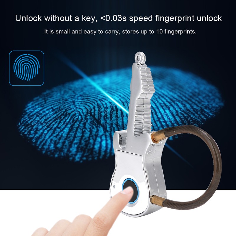 Semiconductor Smart Fingerprint Keyless Guitar Shape Lock for Wardrobe Cabinet
