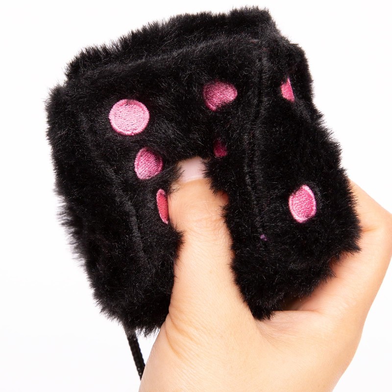 YGMONER White Fuzzy Dice for Car Rear View Mirror, Pair