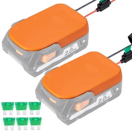 UNIKI 【2 Packs】 Power Wheel Adapter for AEG RIDGID 18V MAX Lithium Battery Adapter Power Wheels Battery Converter Kit with Fuses & Wire Terminals, 12AWG Wire, Power Connector for DIY Rc Car Toys