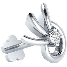 Natural Diamond Nose Ring Sterling Silver Classic Nose Stud in 16 Gauge and 8mm Length/Diamond Nose Stud For Womens/Diamond Color- J-K Diamond Clarity- I1-I2 Diamond Weight 0.01 CT