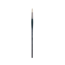 Creative Mark Imperial Professional Chungking Hog Bristle Brush - Round # 8, Handmade Long Handle Oil Paint Brushes for Artists, Nickel-Plated Brass Ferrules, Stiff Yet Soft Natural Bristles