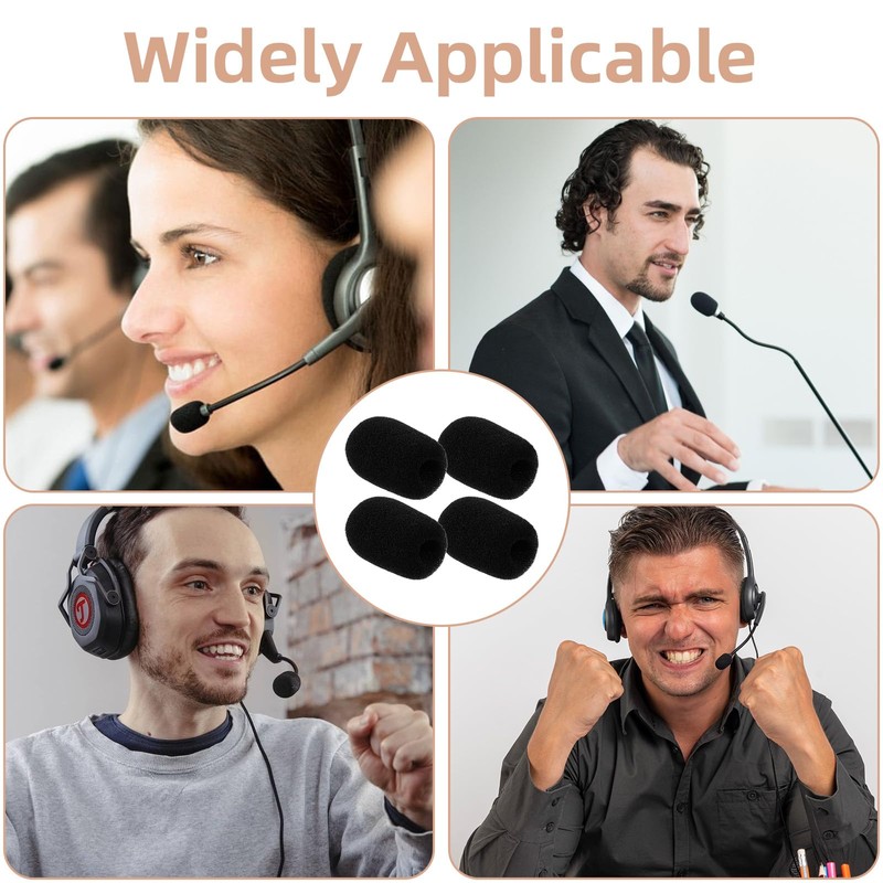 10 Pack Microphone Covers Foam, Lapel Headset Microphone Windscreen Sponge