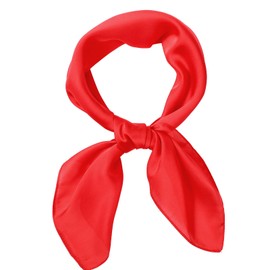 Exclaith Red Neck Scarf 26" Hair Square Satin Silk Feeling Neck Scarf Handkerchief Retro Satin Ribbon-Scarf for Costume