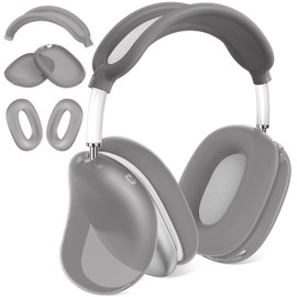 for AirPods Max Case Cover Headphones Clear Soft TPU Silicone Ear Cups Cover Ear Pad Case Headband Cover for AirPods Max Accessories Anti-Scratch Sweatproof Protector for AirPods Max Translucent Black