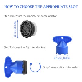 Pack of 5 Tap Aerator Key, Tap Filter Key Disassembly Tool, Plastic Key Tool, Tap Key for Bathroom Kitchen Sink (M16.5/M18.5/M21.5/M22.5/M24)