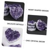 Ipetboom Natural Amethyst Heart Shaped Crystal Stone Decoration Unique Desk