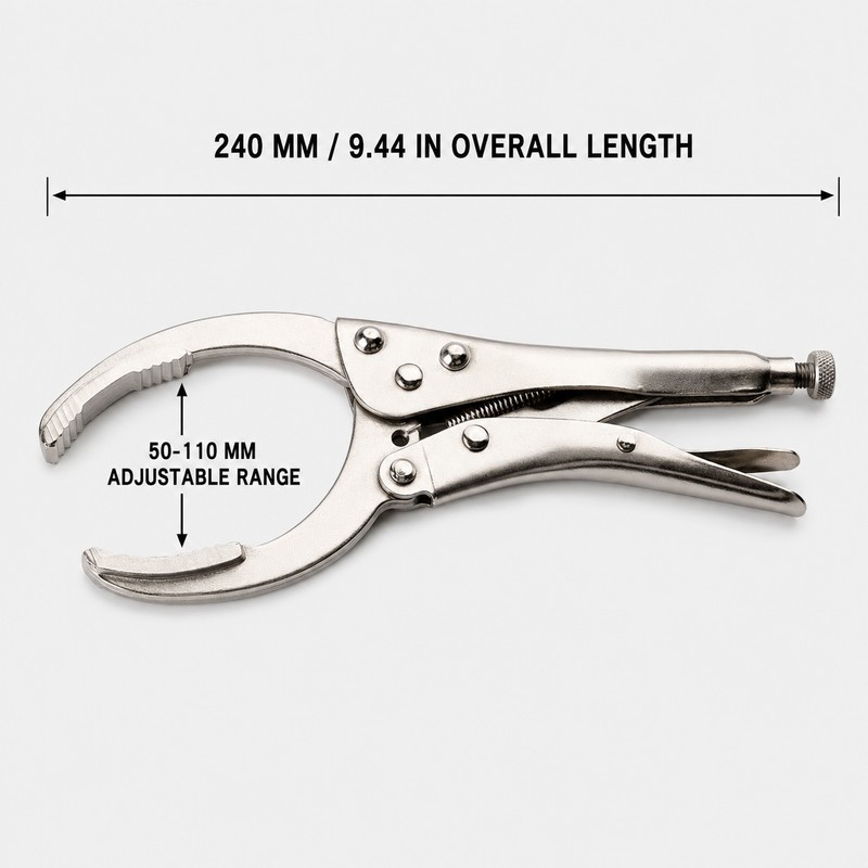 Adjustable Locking Oil Filter Wrench 50-110mm for Automotive Oil Changes