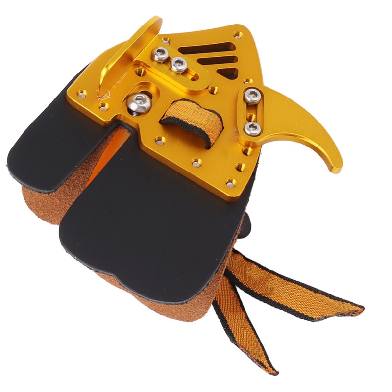 Shooting Tabs Golden Gold and Black Leather Archery Finger Guard