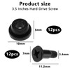 Yuiturt 12PCS 3.5 Inch Hard Drive Screws with Rubber Washer