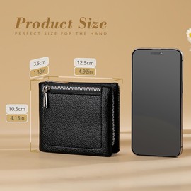 JUVEL Women's Wallet with Coin Compartment - Credit Card Holder Women's Leather Wallet with Zip and Many Compartments RFID Protection Card Holder Zip Wallet Card Holder for Women, White, Modern