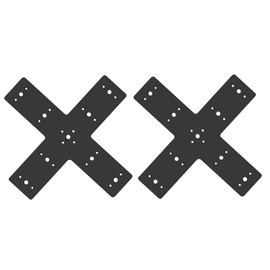 Andorm 2pcs 14x14 Cross Mending Plate Heavy Duty for 4x4,6x6 Lumber Truss Framing Bracket Powder Coated Reinforcement Plate for Framing Pergolas, X-Truss Connections Black
