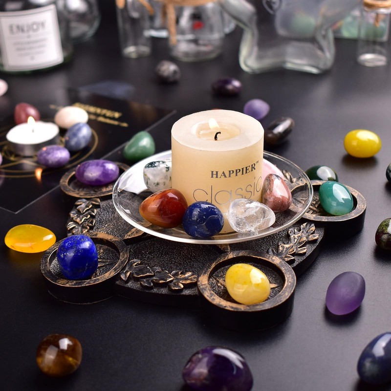 SigMntun Polished Stone Set Obsidian Crystals, 0.8" Handpicked Tumbled Gemstones
