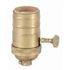 B&P Lamp® 3-Way, Turned Brass Lamp Socket (E26) with Satin