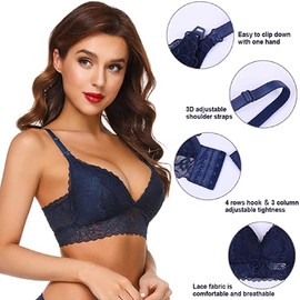 TBSCWYF Still BH Ohne Bügel Bequem Schwangerschafts BH Damen Umstands-BH Still BH mit Spitzen Damen Still BH Ohne Bügel Leicht Gepolstert Triangel-BH Mit Spitze