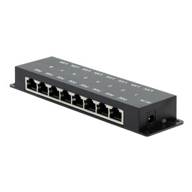 PoE Texas 8-Port Passive Midspan PoE Injector with 48V 120W Power - Network Switch Upgrade for IP Cameras, VoIP Phones, WiFi Access Points - IEEE 802.3af/at Compatible - 10/100 Mbps Fast Ethernet