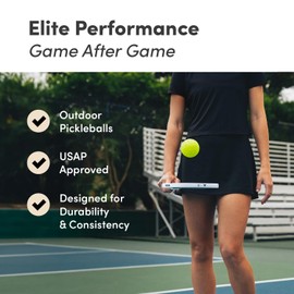 CRBN C40 Pickleball Balls 6 Pack - Outdoor Pickleball Balls - Built for Durability & Precision - Roto-Molded 1-Piece Design