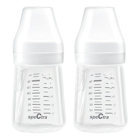 Spectra | Botella de Almacenamiento de Leche Materna para Extractor de Leche Eléctrico |Capacidad: 5 FL OZ/160 ml (2 piezas) - Contenedor Compatible con Saca Leches Eléctricos. Botella de Cuello Ancho.
