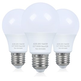 Marxlait 3 Pack LED Light Bulbs 60 watt Equivalent, Daylight 5000K, A19 Standard Light Bulbs, E26 Medium Base, Non-Dimmable