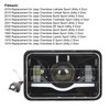 Truck Front Square LED Headlight with High Low Beam DRL