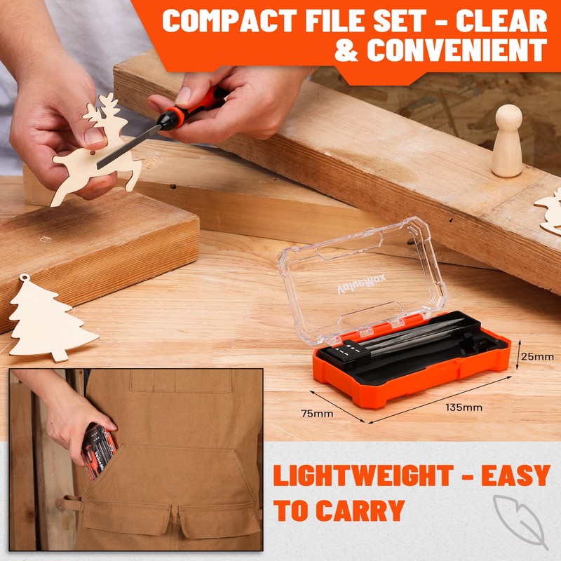 ValueMax Needle File Set, Interchangeable Mini Wood Metal File Set,