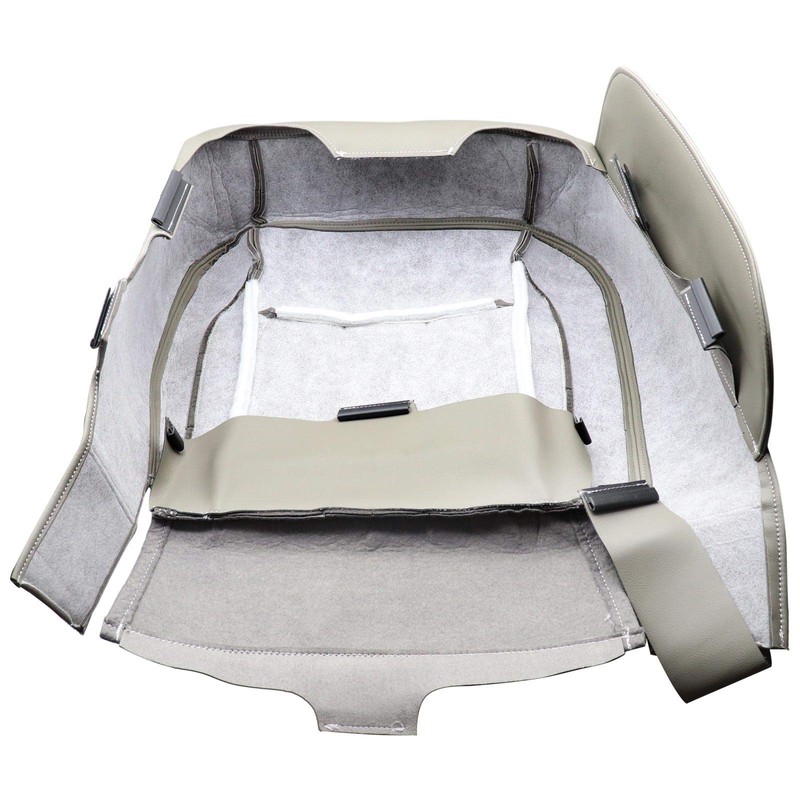 NLQR Driver Side Bottom Seat Cover Replacement Leather Gray Compatible