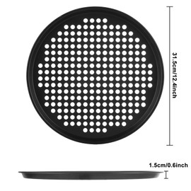 AKOLAFE 6 Pack 12 Inch Pizza Pan for Oven Round Pizza Pan with Holes Large Pizza Tray Set Carbon Steel Non Stick Pizza Plates Perforated Pizza Baking Sheet Personal Metal Platter for Grilling, Cooking