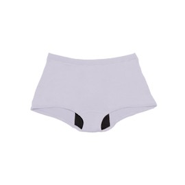 saalt Comfort Modal Boyshort Period Underwear - Heavy Absorbency - Comfortable, Thin, and Keeps You Dry from All Leaks (Large, Soft Lavender)