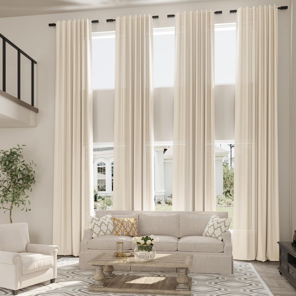 Aersas 240 Inch Long Linen Curtains for Tall Windows Custom