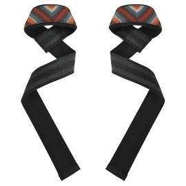 Correas de levantamiento de pesas de punto rojo y azul de 26 pulgadas, antideslizantes, para levantamiento de pesas, culturismo, levantamiento de pesas y peso muerto, guantes de gimnasio