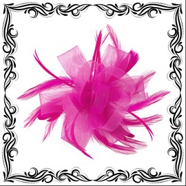 globazoe Fascinator Derby Hats for Women,20s Vintage Womens Fascinator Headband Headpiece Hair Accessories for Derby Wedding Tea Party Cocktail,HA5672-Fushia
