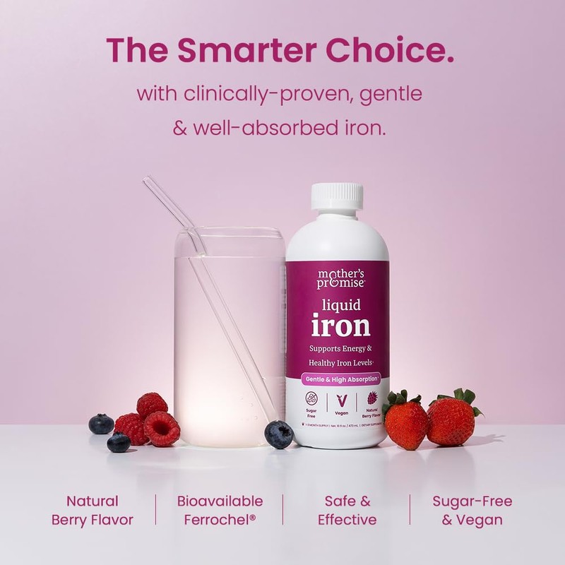 Mother's Promise Liquid Iron Supplement for Women & Men |