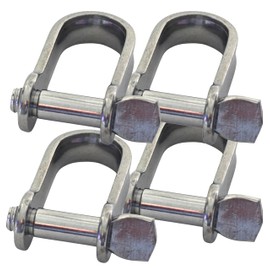 4mm Flat Shackles Stainless Steel A4-Marine Grade (316) - for connecting Ropes, Anchors and Chains (Pack of 4)