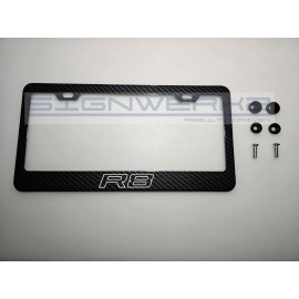 SIGNWERKZ Glowing R8 Carbon Fiber Printed Stainless Steel license Plate Frame
