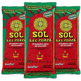 Sol De Cusco Chocolate Con Clavo Y Canela/Chocolate with Cloves & Cinnamon 90gr 3 Pack
