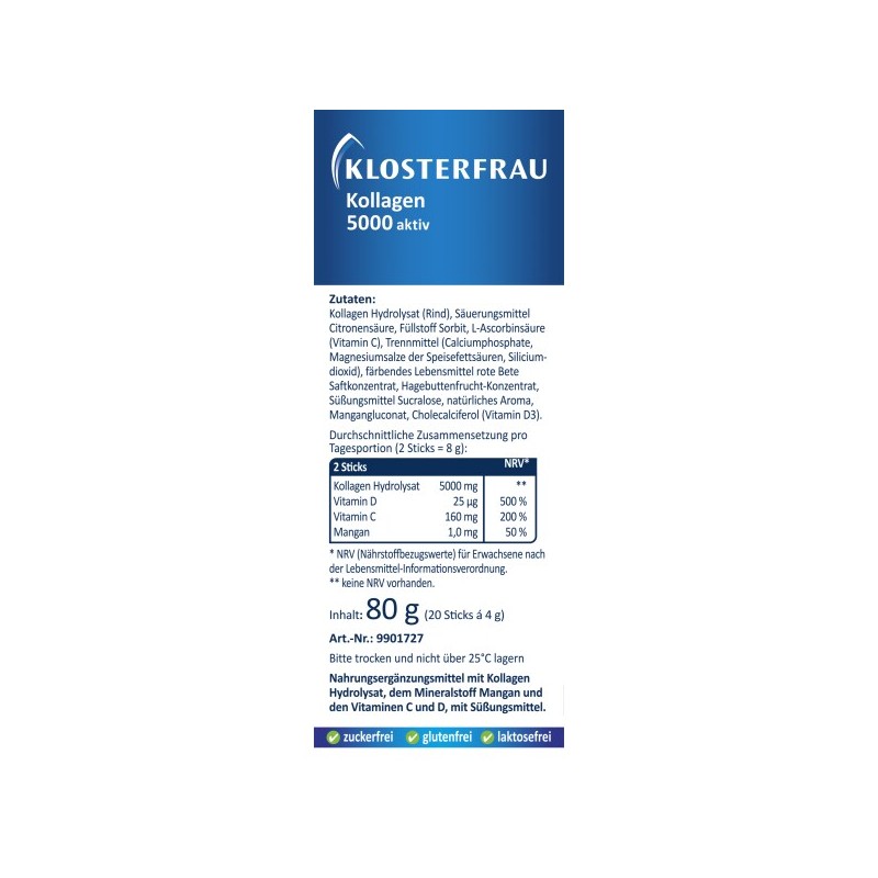 클로스터프라우 Klosterfrau 콜라겐 5000 액티브 20개입 Klosterfrau Collagen 5000 Active